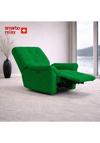 Smarto Relax Porto Liftli Çift Motorlu Elektrikli Ayağa Kalkma Destekli Polyester Hasta Ve Baba Tv Koltuğu Yeşil
