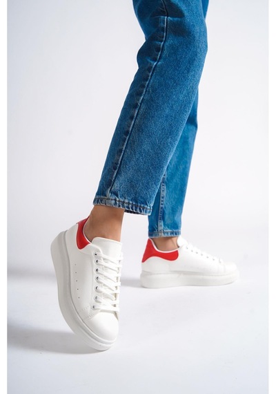 Mubiano Mbmkq200-bk Kadın Kalın Taban Beyaz/kırmızı Sneaker & Spor Ayakkabı Beyaz/kırmızı