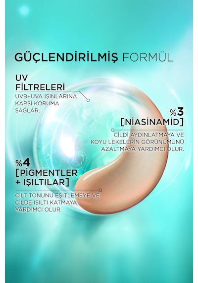 L'Oréal Paris Bright Reveal Koyu Leke Karşıtı Renkli Fluid Günlük Yüz Güneş Kremi SPF50+ Light 50 ML