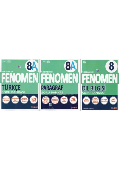 Fenomen 8. Sınıf 8a Türkçe+paragraf+dil Bilgisi 3 Kitap