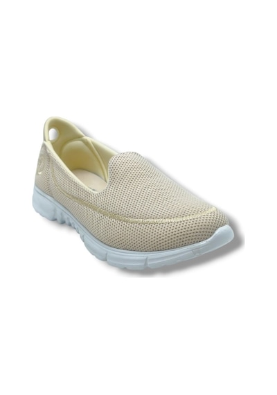 Diva Mod 801-26 Triko Konforlu Esnek Kadın Yürüyüş Ayakkabısı Sneaker Bej