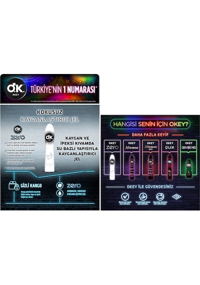 Okey Kayganlaştırıcı Jel 100ml Zero 4 Lü Set