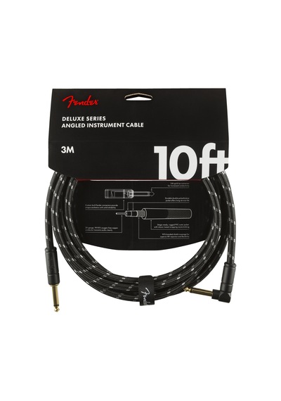 Fender Deluxe Series Instrument Cable Black Tweed Açılı - 3 Metre