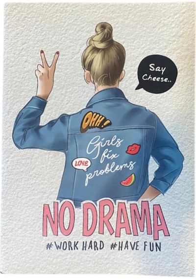 No Drama Temalı Çizgili Defter Zamansız Ajanda Gri
