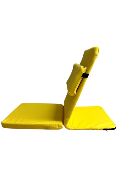 Ekstra Destek Yastıklı Yoga, Nefes, Meditasyon Sandalyesi Backjack Xl Su Ve Leke İticili Duck Kumaş Sarı