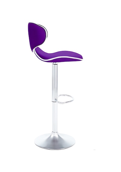 Bürocci Zen Bar Taburesi - Mor Modern Deri Metal Ataklı Yüksek Tezgah Sandalyesi - 9549s0515 Mor