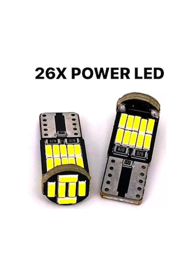 Sisa T10 Led 26 Ledli W5W Metal Ultra Power Park Plaka Tavan Ampulü 10 Adet
