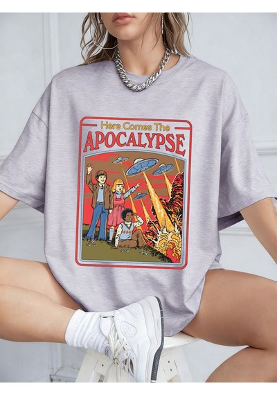 Noıssey Urban Pop Graphic Kadın Tişört Koleksiyonukod 5579 Gri