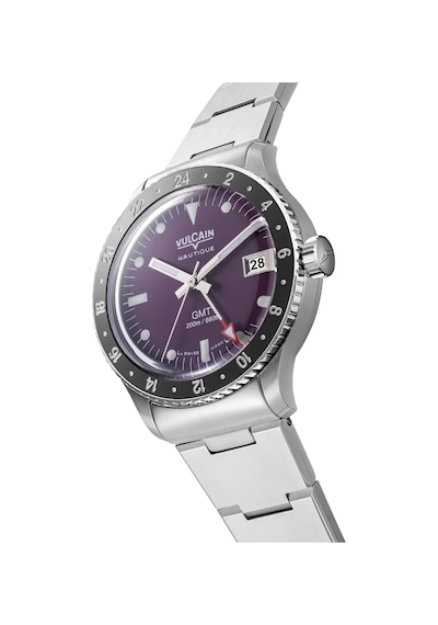Vulcain Skindiver Nautique Gmt Purple Bar200 Limitli Üretim Otomatik Erkek Kol Saati Metalik
