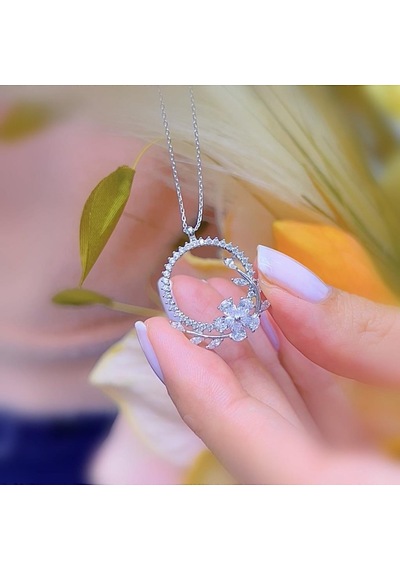 Mia Vento Pırlanta Montür Işıltı Tacı Flowers Gümüş İkili Set