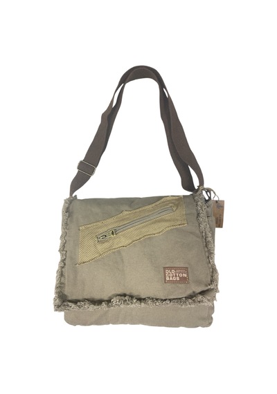 Old Cotton Cargo Vintage Salaş Orta Boy Unisex Günlük Çapraz Postacı Tablet Çantası M 32 Cm X 27 Cm Bej