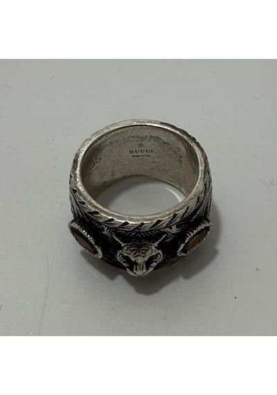 Gucci Kaplan Motifli 925 Ayar Gümüş Yüzük 16,9 Gram