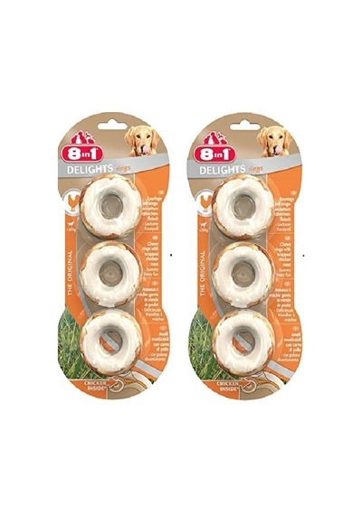 8in1 Delight Bones 3'lü Rings Tavuklu Köpek Ödülü X 2 Adet