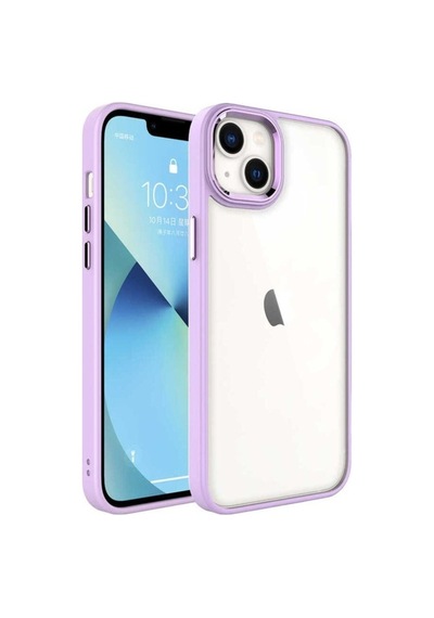 Apple Uyumlu iPhone 14 Plus Kılıf Zore Krom Kapak Lila