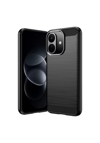 Microcase Xiaomi Redmi Note 17 Pro Max 5g / Poco X8 Power 5g İle Uyumlu Brushed Carbon Fiber Silikon Kılıf - Siyah Al3332