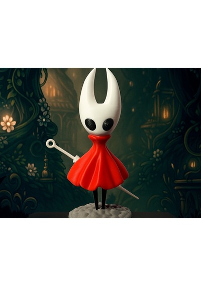Hornet Figürü - 3d Yazıcı Tasarım Hollow Knight Biblosu - Kırmızı Pelerinli Hornet