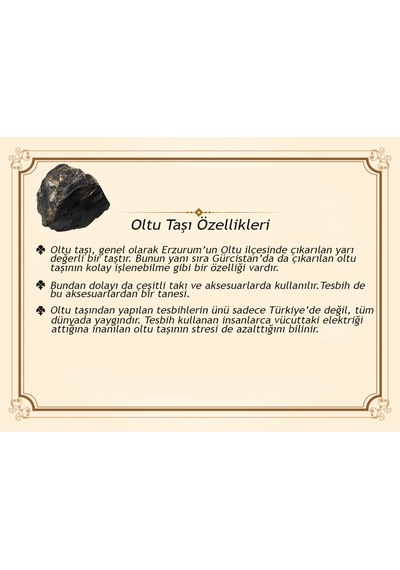 925 Ayar Gümüş Ay Yıldız Püsküllü Gümüş Ay Yıldız İşlemeli Rus Oltu Tesbih Siyah