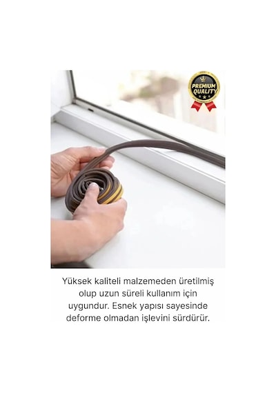 Güçlü Kendinden Yapışkanlı Kapı Pencere Soğuk Hava Geçirmez Yalıtım İzolasyon Kahve Fitil 6 Metre Diğer