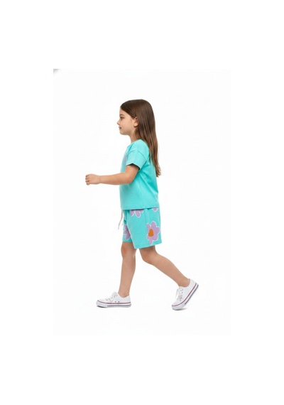 Toontoy Kids Toontoy Kız Çocuk 2'li Şortlu Takım Bisiklet Yaka Kısa Kollu Baskılı Tişört - Beli Lastikli Bağlamalı Baskılı Şort 25035 Mint Yeşili Toontoy Kids Toontoy Kız Çocuk 2'li Şortlu Takım Bisiklet Yaka Kısa Kollu Baskılı Tişört - Beli Lastikli Bağlamalı Baskılı Şort 25035 Mint Yeşili
