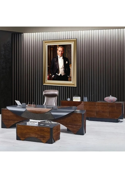 Çerçeveli Deri Atatürk Tablosu 34 Çerçeveli Tablo 61x81 Cm Diğer