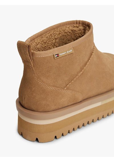 Tommy Hilfiger Tjw Flatform Snow Boot Suede Kadın Yeşil Bot - En0en02841