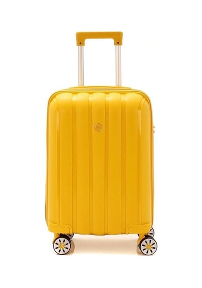 Mçs Bavul Büyük Ve Kabin 2li Set Kırılmaz Silikon Valiz V305 Sarı
