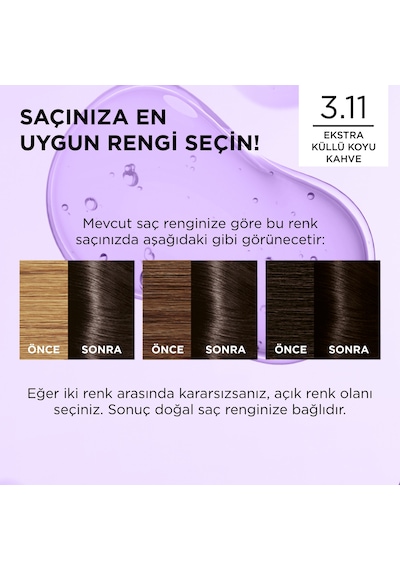 L Oréal Paris Excellence Cool Creme 3.11 Ekstra Küllü Koyu Kahve Saç Boyası