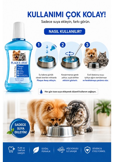 Kedi Ve Köpekler İçin Ağız Ve Diş Bakımı Suyu, Ağız Kokusu Giderici, Temizleme Solüsyonu 250 Ml
