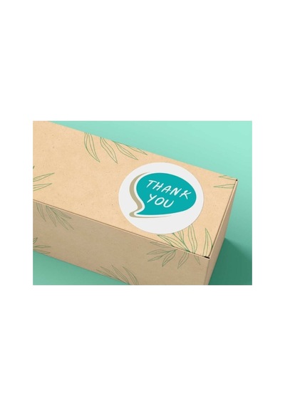 Thank You Etiket Konuşma Balonu Azul Bla Azurro Blau Mat Sticker 4 Cm - 40 Adet Çok Renkli