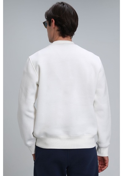 Lufian Erkek Sweatshirt 112030125 Kırık Beyaz