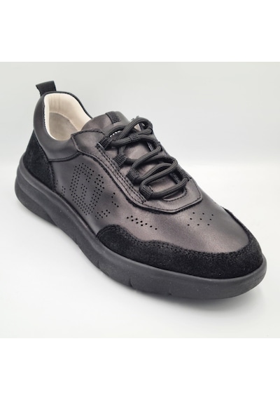 Greyder 34590 Siyah Hakiki Deri Kadın Günlük Casual Sneaker Siyah