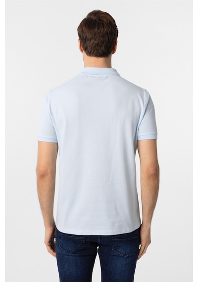 Süvari Buz Mavi Slim Fit Düz Polo Yaka Tişört Buz Mavi