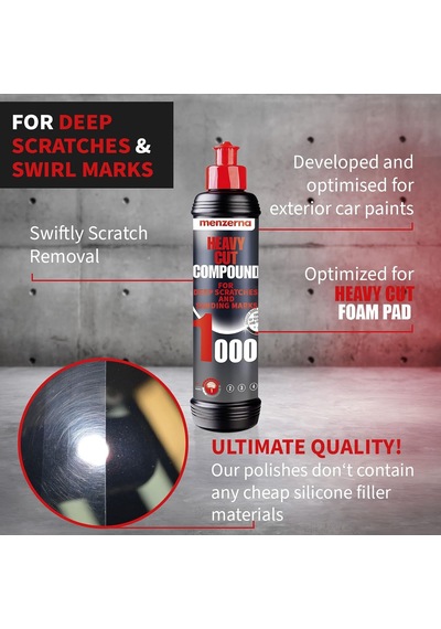 Heavy Cut Compound 1000 236 Ml - Köpük Parlatma Pedleri Kullanarak Derin Çizikleri Hızlı Bir Şekilde Temizlemek İçin Araba Cilası