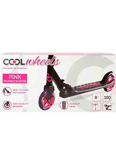 2 Tekerlekli Scooter Neon Katlanır Frenli 8yaş Scoter Yükseklik Ayarlı Çocuk Scooter Pembe