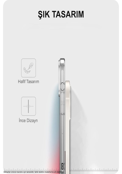 Apple Uyumlu  iPhone 13 Mini Kapak Kamera Korumalı Kartlıklı Darbe Emici Özellikli Şeffaf Silikon Kılıf