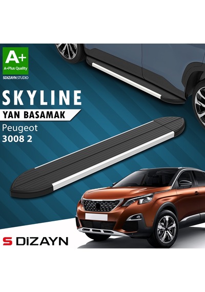 S-dizayn Peugeot 3008 2 Skyline Aluminyum Yan Basamak 183 Cm 2016-2023 A+ Kalite