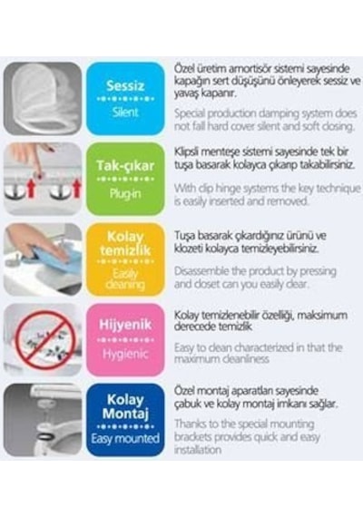 Nkp İnci Klozet Kapağı Thermoplast Amortisörlü Yavaş Kapanan Gala