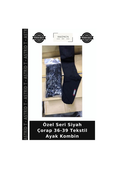 Astrid T Özel Seri Siyah Çorap 36-39 Tekstil Ayak Kombin
