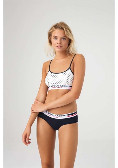 U.s. Polo Assn. 66252 Kadın Puanlı Büstiyer Şort Takım 001