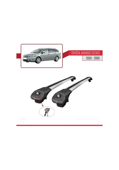 Toyota Avensis Sw 2003-2009 Arası İle Uyumlu Ace-1 Ara Atkı Tavan Barı Gri