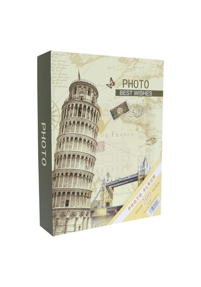 Rabsev Fotoğraf Albümü 10x15cm 200 Lük Pisa Kulesi Desenli Anı Albümü