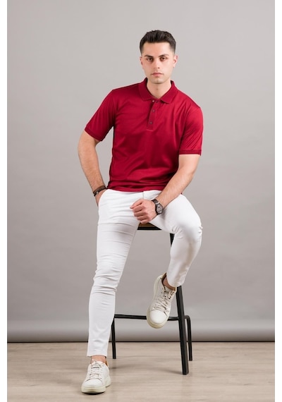 Nehir By Faruk Ülker Polo Yaka Çıtçıtlı Merserize Erkek Tişört
