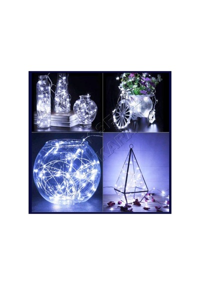 10 Metre Beyaz Peri Led Pilli Yılbaşı Süsü / Hediyelik Beyaz