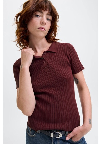 Jack & Jones Jjxx Kadın Polo Triko Tişört Bordo