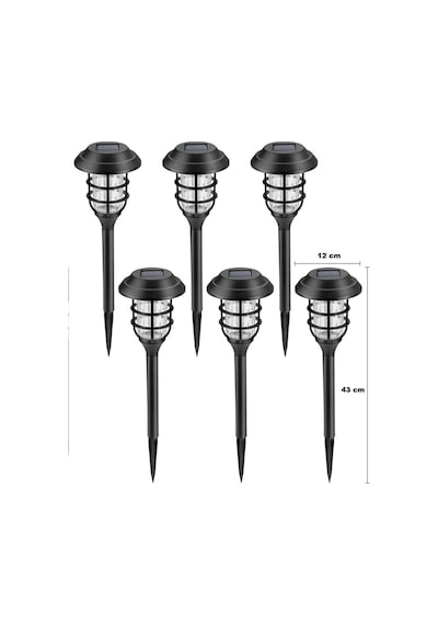 6 Adet Saplamalı Solar Güneş Enerjili Bahçe Lambası Büyük Boy X20