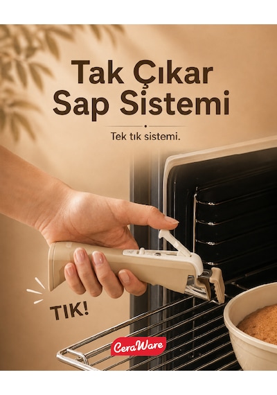 Ceraware Hona Made in Korea Seramik Tencere Tava Seti 14 Parça Sapı Çıkabilen İç İçe Geçen Mutfak Seti