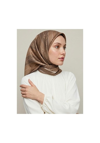 Bushu Kadın Monogram Twill Eşarp Krem 96088960
