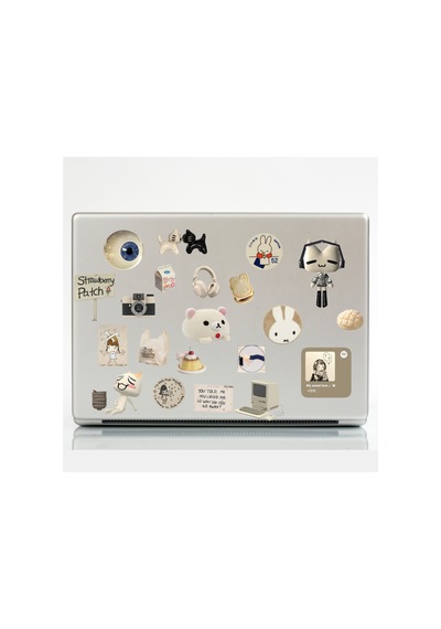 30 Adet Downtown Grunge Y2k Sticker Seti - Etiket Seti Scrapbook Bullet Journal Bej