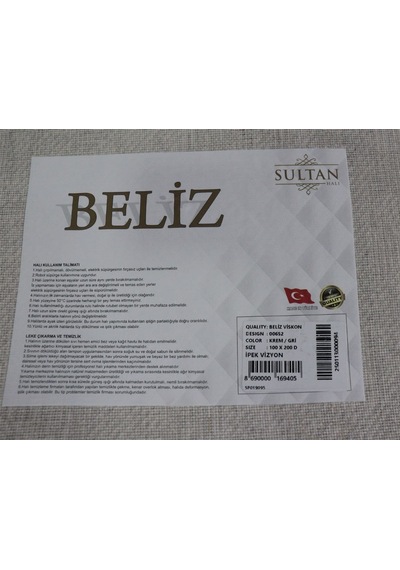 Beliz Viskon Krem Gri Geometrik Desenli Premium Salon Halısı Beliz Viskon Renkli
