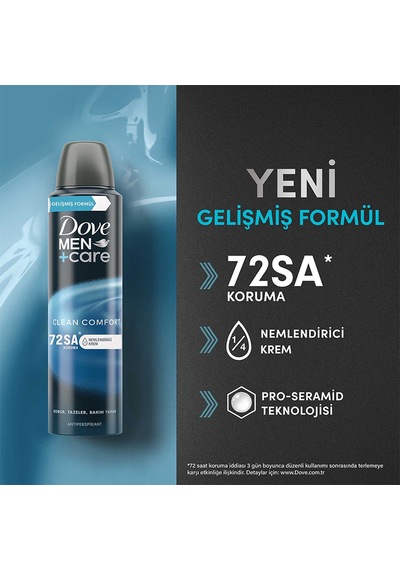 Dove Men +care Advanced Erkek Deodorant 72 Saat Koruma Clean Comfort 150 Ml